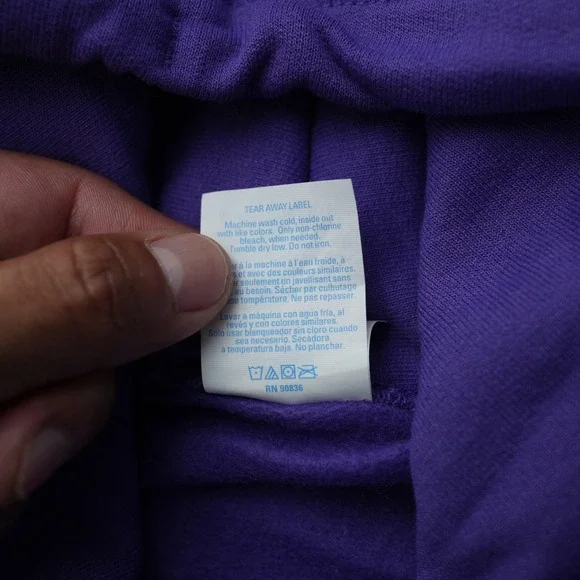 Trader Joe's Hoodie Men Purple Pullover Sweatshirt Port & Company Pocket 3XL - Picture 9 of 12